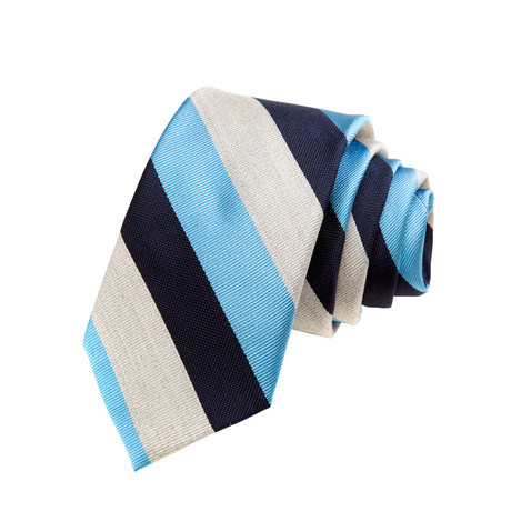Silk Tie // Aqua Stripe