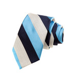 Silk Tie // Aqua Stripe