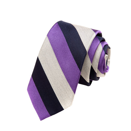 Silk Tie // Purple Stripe