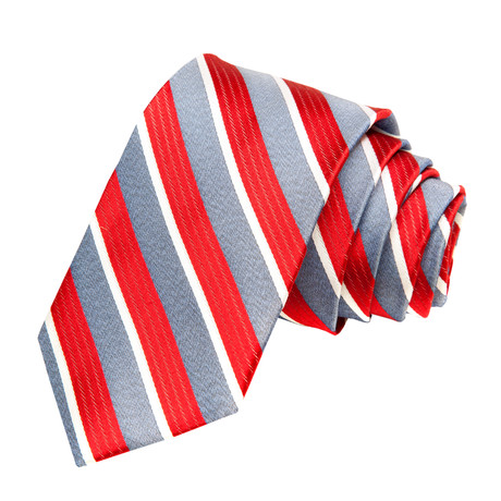 Silk Tie // Red Satin Stripe