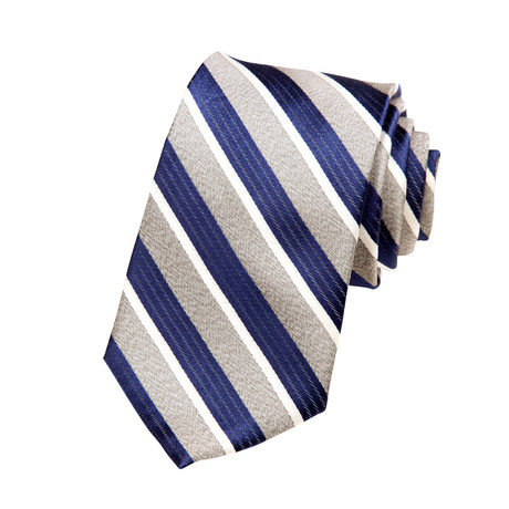 Silk Tie // Navy Satin Stripe