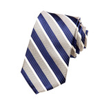 Silk Tie // Navy Satin Stripe