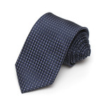 Modern Width Silk Tie // Navy Diamonds