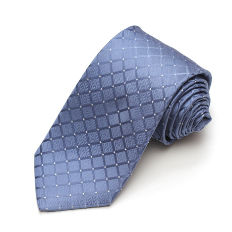 Modern Width Silk Tie // Blue Argyle