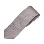 Modern Width Silk Tie // Grey + Lavender Paisley