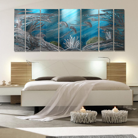Deep blue sea underwater jon allen metal wall art 1 medium