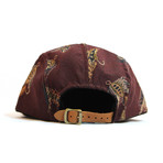 Lure Tapestry 5 Panel Hat // Burgundy