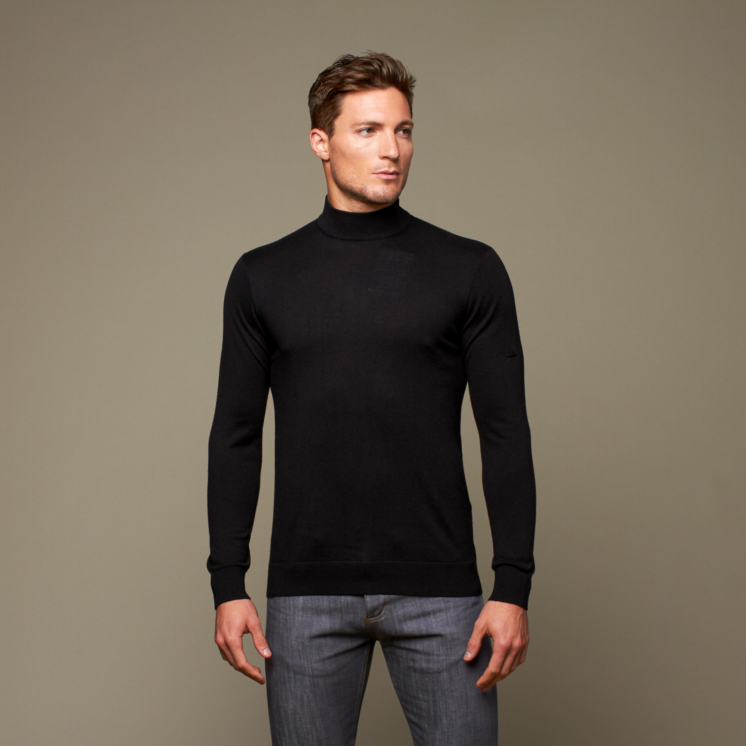Cashmere Mock Turtleneck // Black (S) - Silk and Cashmere - Touch of Modern