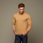 Cashmere Long-Sleeve Polo // Camel (L)
