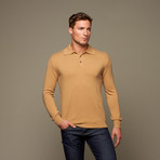 Cashmere Long-Sleeve Polo // Camel (L)