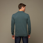 Cashmere Long-Sleeve Polo // Digitial Green (S)