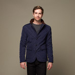 Ron Tomson // Quilted Coat // Navy (L)