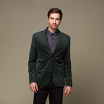 Classic 2-Button Velvet Blazer // Green (L)