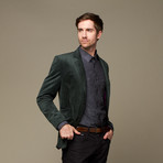 Classic 2-Button Velvet Blazer // Green (L)