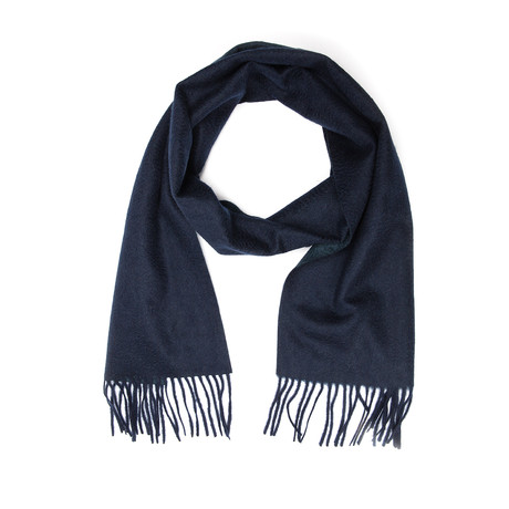 Patrick Cashmere Double Scarf // Navy + Green