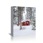 Snow Forest Red House (16"L x 20"H)