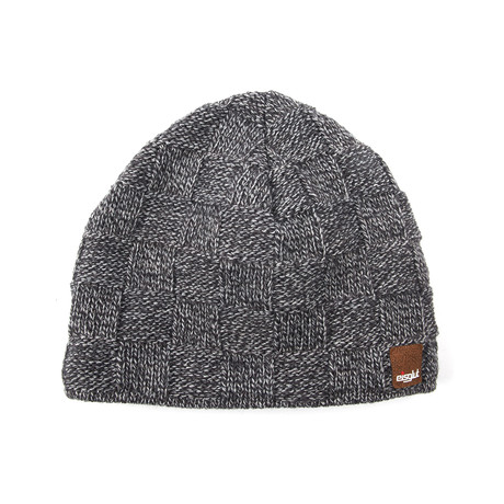 Check Wool Blend Beanie // Graphite