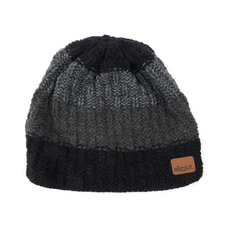 Basti Alpaca Wool Blend Beanie // Black + Grey