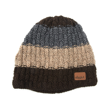 Basti Alpaca Wool Blend Beanie // Brown + Beige