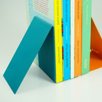 Bookend Pair  (Orange & Teal)