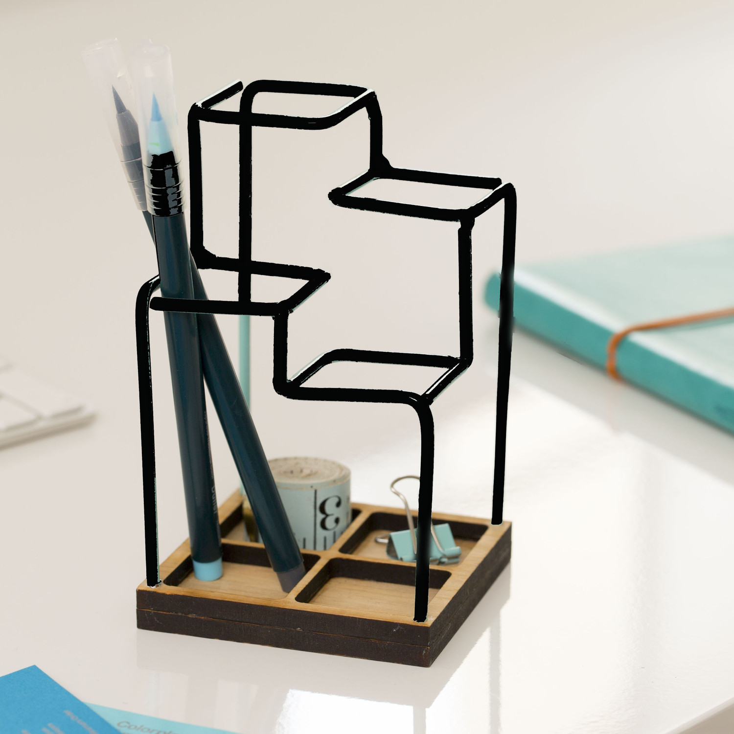 Sketch Desk Tidy Black Block Designs Touch Of Modern