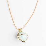 Aquamarine Polished Pendant Necklace