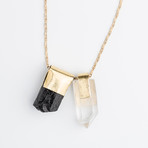 Quartz Necklace // Black Tourmaline