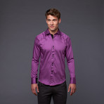 Button Up Shirt // Purple + Black (M)