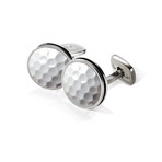 Golfball Bordered Round Cufflink