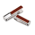 Rhodium Cocobolo Wood Money Clip