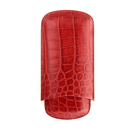Crocodile Cigar Case (Red)