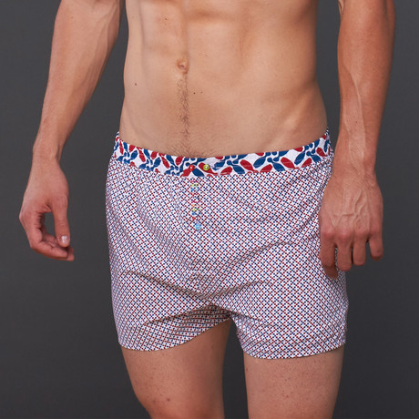 Chequered In Color Boxer // Red + Blue (S)