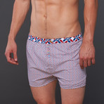 Chequered In Color Boxer // Red + Blue (XS)