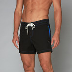 Madeira Swim Shorts // Black + Royal (XL)