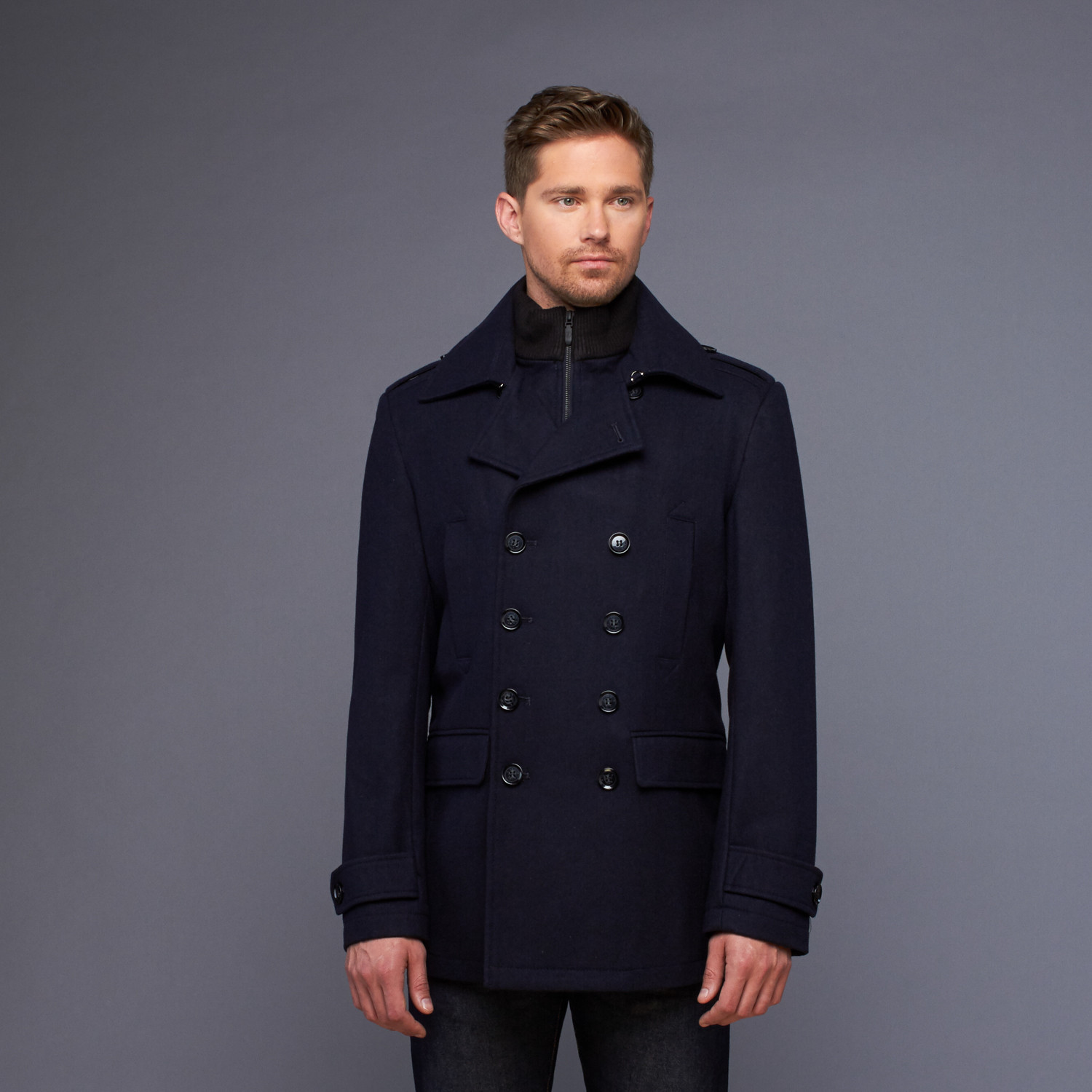 7 Diamonds // Glasgow Wool Coat // Navy (S) - 7 Diamonds - Touch of Modern