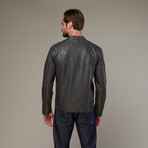 Urban Republic // Moto Topstitch Sleeve Jacket // Charcoal (S)