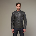 Urban Republic // Moto Topstitch Sleeve Jacket // Charcoal (S)