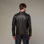 Urban Republic // Moto Topstitch Sleeve Jacket // Dark Brown (S)