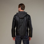 Urban Republic // Quilted Shoulder Hooded Jacket // Black (S)