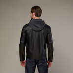 Urban Republic // Moto Hooded Jacket // Black (S)