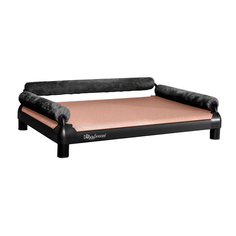 DoggySnooze Sofa // Sand + Black // Ballistic Nylon (Medium: 35"L x 23"W x 5"H)