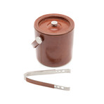 Bristol Leather Ice Bucket & Tongs