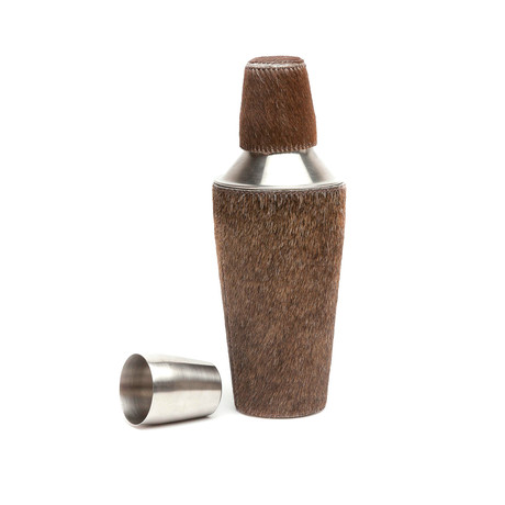 Browmley Cowhide Cocktail Shaker (Dark Brown)