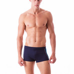 Mykonos Swim Trunk // Navy + Red (S)