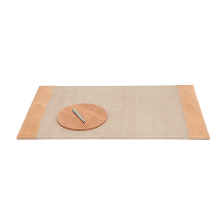 Leon Desk Blotter & Round Mouse Pad