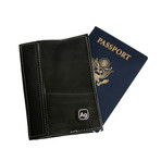 Passport Holder // Black Piping