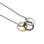 Triple Cog Chain Necklace (Gold)