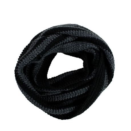 The Suspense Infinity Scarf // Black Charcoal Stripe