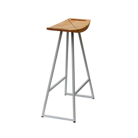 Roberts Bar Stool With Inlay // Maple (Green)