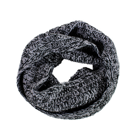 The Suspense Infinity Scarf // Light Grey Black Marl